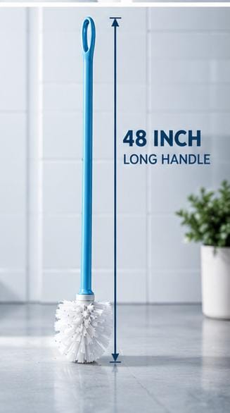 Panda House Hold Toilet Brush – 48 Inch Long Handle, Dense Soft Bristles