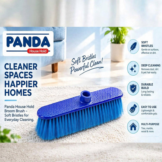 Soft bristle broom brush floor sweeping brush with handle