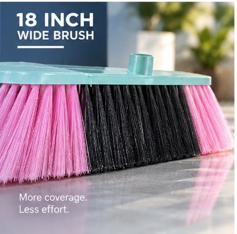 Floor broom brush with wide brush head for sweeping