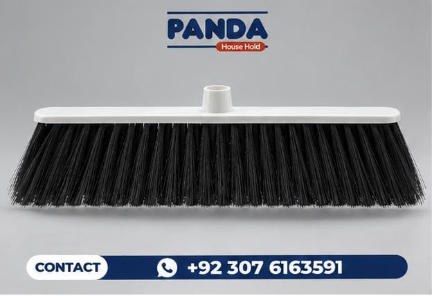 Soft bristle broom with dense bristles for floor cleaning