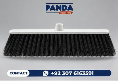 Soft bristle broom with dense bristles for floor cleaning