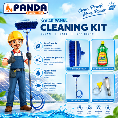 Solar Panel Cleaning Brush | Soft Bristle Solar Cleaner Panda house hold